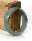 Baikalla Jewelry Jadeite Jade Bangle Bracelet Genuine Burmese Blue-green Jadeite Jade Oval Bangle (54 mm)