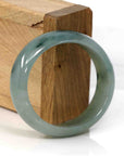 Baikalla Jewelry Jadeite Jade Bangle Bracelet Genuine Burmese Blue-green Jadeite Jade Oval Bangle (54 mm)