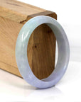 Baikalla Jewelry Jadeite Jade Bangle Bracelet High-quality Lavender Natural Burmese Jadeite Jade Oval Bangle (57.66 mm )