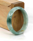 Baikalla Jewelry Jadeite Jade Bangle Bracelet Genuine Burmese Blue-green Jadeite Jade Oval Bangle (52.75 mm)