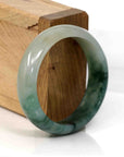 Baikalla Jewelry Jadeite Jade Bangle Bracelet Genuine Burmese Ice Blue-green Jadeite Jade Oval Bangle (56.74 mm)