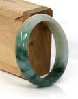 Baikalla Jewelry Jadeite Jade Bangle Bracelet Genuine Burmese Ice Blue-green Jadeite Jade Oval Bangle (56.74 mm)