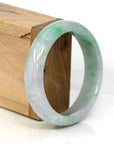 Baikalla Jewelry Jadeite Jade Bangle Bracelet Baikalla Classic Lavender-Green Natural Burmese Jadeite Jade Bangle (58.73 mm )
