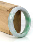 Baikalla Jewelry Jadeite Jade Bangle Bracelet Baikalla Classic Lavender-Green Natural Burmese Jadeite Jade Bangle (58.73 mm )