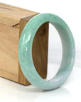 Baikalla Jewelry Jadeite Jade Bangle Bracelet High-quality Green Natural Burmese Jadeite Jade Bangle (59.68 mm )