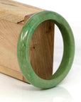 Baikalla Jewelry Jadeite Jade Bangle Bracelet Genuine Burmese Yellowish Green Jadeite Jade Bangle (57.70 mm)
