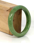 Baikalla Jewelry Jadeite Jade Bangle Bracelet Genuine Burmese Yellowish Green Jadeite Jade Bangle (57.70 mm)