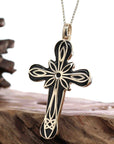 Baikalla Jewelry 24K Pure Yellow Gold Pendant 14K Yellow Gold & Black Nephrite Jade Crucifix Pendant