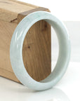 Baikalla Jewelry Jadeite Jade Bangle Bracelet Baikalla "Classic Bangle" Whitish Natural Burmese Jadeite Jade Bangle (58.80mm )