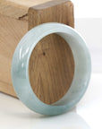 Baikalla Jewelry Jadeite Jade Bangle Bracelet Genuine Burmese Ice Blue Oval Jadeite Jade Bangle (50.95 mm)