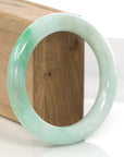 Baikalla Jewelry Jadeite Jade Bangle Bracelet Genuine Burmese Lavender & Green Jadeite Jade Round Bangle Bracelet ( 59.21 mm )