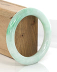 Baikalla Jewelry Jadeite Jade Bangle Bracelet Genuine Burmese Lavender & Green Jadeite Jade Round Bangle Bracelet ( 59.21 mm )