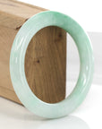 Baikalla Jewelry Jadeite Jade Bangle Bracelet Genuine Burmese Lavender & Green Jadeite Jade Round Bangle Bracelet ( 59.21 mm )