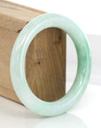 Baikalla Jewelry Jadeite Jade Bangle Bracelet Genuine Burmese Lavender & Green Jadeite Jade Round Bangle Bracelet ( 59.21 mm )