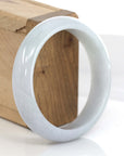 Baikalla Jewelry Jadeite Jade Bangle Bracelet Baikalla "Classic Bangle" Whitish Natural Burmese Jadeite Jade Bangle (58.80mm )