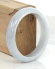 Baikalla Jewelry Jadeite Jade Bangle Bracelet Baikalla "Classic Bangle" Whitish Natural Burmese Jadeite Jade Bangle (58.80mm )