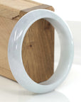 Baikalla Jewelry Jadeite Jade Bangle Bracelet Baikalla "Classic Bangle" Whitish Natural Burmese Jadeite Jade Bangle (58.80mm )