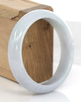 Baikalla Jewelry Jadeite Jade Bangle Bracelet Baikalla "Classic Bangle" Whitish Natural Burmese Jadeite Jade Bangle (58.80mm )
