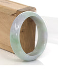Baikalla Jewelry Jadeite Jade Bangle Bracelet Genuine Lavender-Green Jadeite Jade Bracelet Bangle ( 55.4 mm )