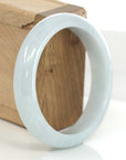 Baikalla Jewelry Jadeite Jade Bangle Bracelet Baikalla "Classic Bangle" Whitish Natural Burmese Jadeite Jade Bangle (58.80mm )