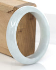 Baikalla Jewelry Jadeite Jade Bangle Bracelet Baikalla "Classic Bangle" Whitish Natural Burmese Jadeite Jade Bangle (58.80mm )