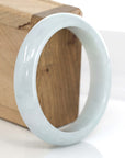 Baikalla Jewelry Jadeite Jade Bangle Bracelet Baikalla "Classic Bangle" Whitish Natural Burmese Jadeite Jade Bangle (58.80mm )