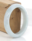Baikalla Jewelry Jadeite Jade Bangle Bracelet Baikalla "Classic Bangle" Whitish Natural Burmese Jadeite Jade Bangle (58.80mm )