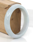 Baikalla Jewelry Jadeite Jade Bangle Bracelet Baikalla "Classic Bangle" Whitish Natural Burmese Jadeite Jade Bangle (58.80mm )