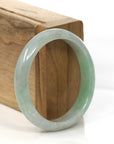 Baikalla Jewelry Jadeite Jade Bangle Bracelet Genuine Burmese Blue- Green Jadeite Jade Oval Bangle (55.58 mm)