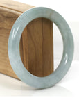 Baikalla Jewelry Jadeite Jade Bangle Bracelet "Classic Half Round" Blue- Green Jade Jadeite Bangle Bracelet (56.11 mm)