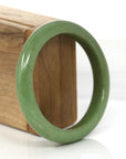 Baikalla Jewelry Jadeite Jade Bangle Bracelet Genuine Burmese Yellowish Green Jadeite Jade Bangle (57.10 mm)