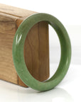 Baikalla Jewelry Jadeite Jade Bangle Bracelet Genuine Burmese Yellowish Green Jadeite Jade Bangle (57.10 mm)