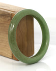 Baikalla Jewelry Jadeite Jade Bangle Bracelet Genuine Burmese Yellowish Green Jadeite Jade Bangle (57.10 mm)