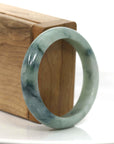 Baikalla Jewelry Jadeite Jade Bangle Bracelet "Classic Half Round" Forest Green Jadeite Jade Bangle Bracelet (52.36 mm)