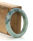 Baikalla Jewelry Jadeite Jade Bangle Bracelet "Classic Half Round" Forest Green Jadeite Jade Bangle Bracelet (52.36 mm)