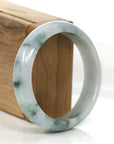 Baikalla Jewelry Jadeite Jade Bangle Bracelet "Classic Princess Half Round" Blue- Green Jadeite Jade Bangle (58.88 mm)