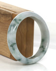 Baikalla Jewelry Jadeite Jade Bangle Bracelet "Classic Princess Half Round" Blue- Green Jadeite Jade Bangle (58.88 mm)