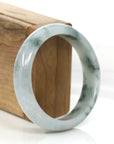 Baikalla Jewelry Jadeite Jade Bangle Bracelet "Classic Princess Half Round" Blue- Green Jadeite Jade Bangle (58.88 mm)