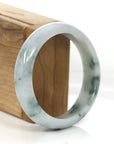 Baikalla Jewelry Jadeite Jade Bangle Bracelet "Classic Princess Half Round" Blue- Green Jadeite Jade Bangle (58.88 mm)