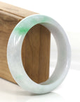 Baikalla Jewelry Jadeite Jade Bangle Bracelet Baikalla Genuine White & Green Burmese Jadeite Jade Bangle Bracelet (59.2mm)