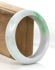 Baikalla Jewelry Jadeite Jade Bangle Bracelet Baikalla Genuine White & Green Burmese Jadeite Jade Bangle Bracelet (59.2mm)