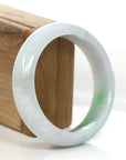Baikalla Jewelry Jadeite Jade Bangle Bracelet Baikalla Genuine White & Green Burmese Jadeite Jade Bangle Bracelet (59.2mm)