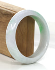 Baikalla Jewelry Jadeite Jade Bangle Bracelet Baikalla Genuine White & Green Burmese Jadeite Jade Bangle Bracelet (59.2mm)