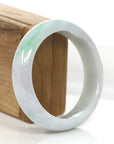 Baikalla Jewelry Jadeite Jade Bangle Bracelet Baikalla Genuine White & Green Burmese Jadeite Jade Bangle Bracelet (59.2mm)