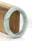Baikalla Jewelry Jadeite Jade Bangle Bracelet "Classic Princess Half Round" Blue- Green Jadeite Jade Bangle (58.88 mm)