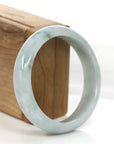Baikalla Jewelry Jadeite Jade Bangle Bracelet "Classic Princess Half Round" Blue- Green Jadeite Jade Bangle (58.88 mm)
