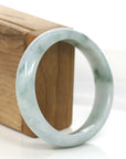 Baikalla Jewelry Jadeite Jade Bangle Bracelet "Classic Princess Half Round" Blue- Green Jadeite Jade Bangle (58.88 mm)