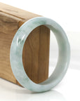 Baikalla Jewelry Jadeite Jade Bangle Bracelet "Classic Princess Half Round" Blue- Green Jadeite Jade Bangle (58.88 mm)