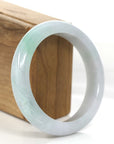Baikalla Jewelry Jadeite Jade Bangle Bracelet Genuine White & Green Burmese Jadeite Jade Bangle Bracelet (55.64 mm)