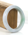 Baikalla Jewelry Jadeite Jade Bangle Bracelet Genuine White & Green Burmese Jadeite Jade Bangle Bracelet (55.64 mm)